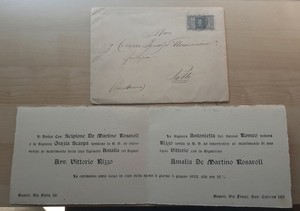 Nh Rara Lettera Con Busta Invito Di Matrimonio Napoli Patti Messina 039 30