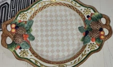 Fitz & Floyd Jolly Ole Saint St Nick Candy Dish Vegetable Serving Bowl Christmas