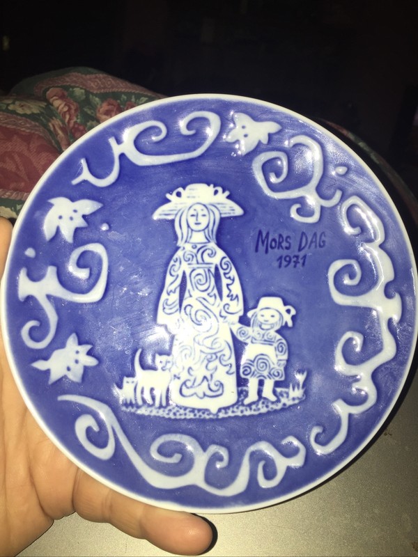Vintage Royal Copenhagen Mors Dag Mothers Day Collector Plate 1971 Denmark 6"