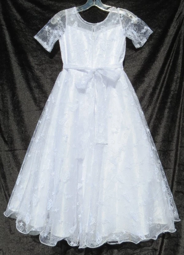 JOY KIDS White Lace Rhinestones Special Occasion Flower Girl Dress US Girl’s 10 - Image 4 of 4