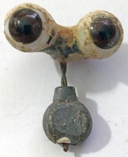 Vintage German Antique Hand Blown Rocker Glass Doll Eyes Brown 10mm WB3-E-109