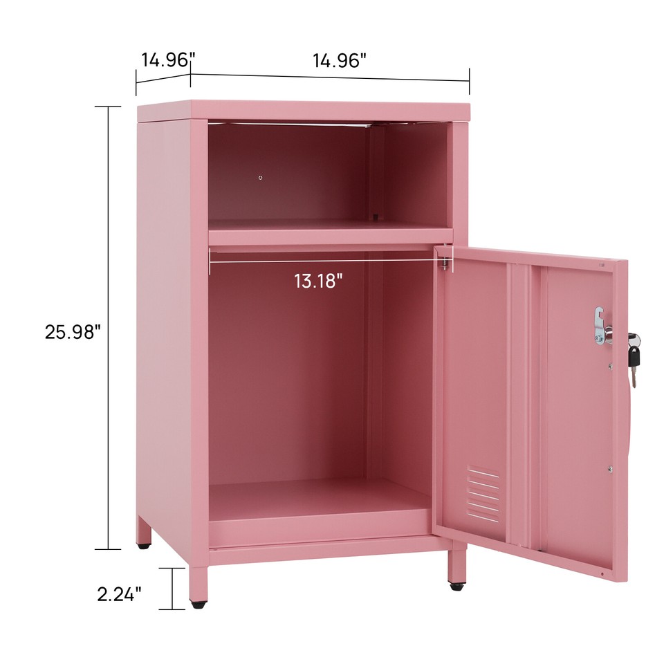 Night Table Lockable End Table Coffee Table Metal Locker Bedside ...