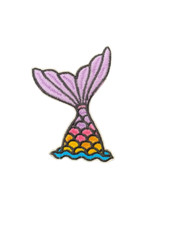 Mermaid Tail Embroidered Patch, Adhesive/Sew On