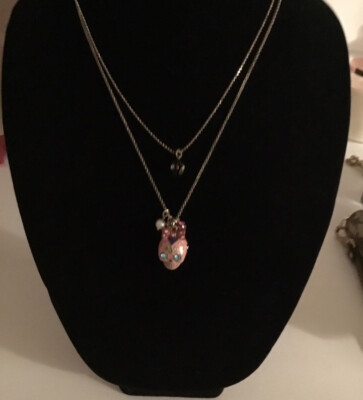 Betsey Johnson Viva La Betsey Pink Sugar Skull Pendant Necklace Brand New NWT