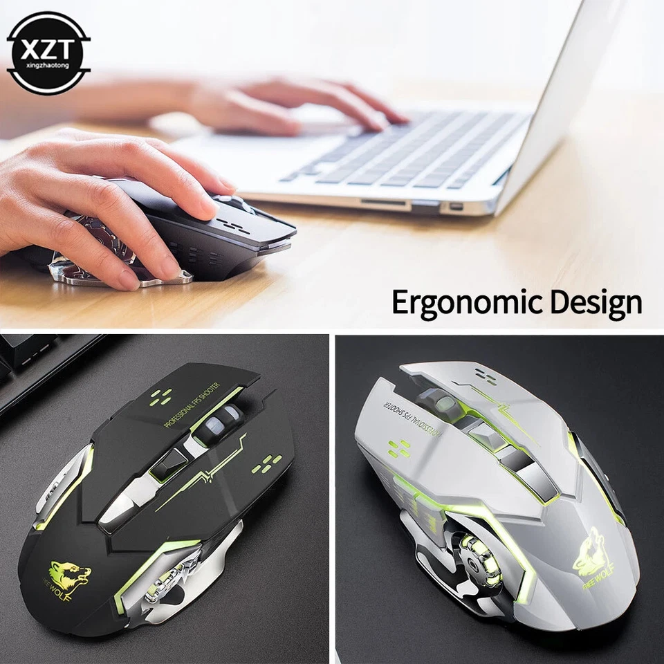 Wireless Charging Game Mouse Mute Mouse Backlit Mechanical Mouse Laptop Desktop - Image 4 of 4