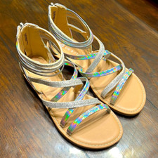 NWOT strapped sandals with zipper back. Size 4