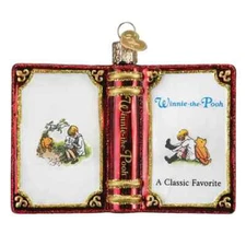 Old World Christmas WINNIE-THE-POOH BOOK (32661) Glass Ornament w/OWC Box