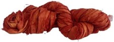 Knitsilk Recycled Sari Silk Ribbon Yarn- Orange,50gm, 30 yards