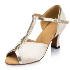 Women Satin Ballroom Latin Dance Shoes Girl Tango Rumba Jazz Salsa Heels Sandals