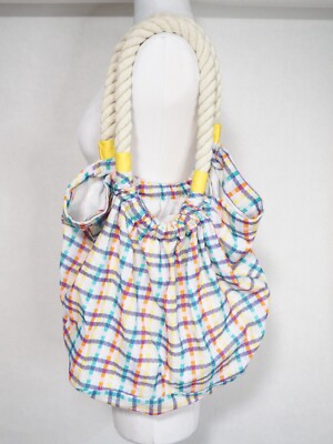 Kerri Rosenthal Anthropologie Plaid Braided Handle Hobo Bag $198 NWT!