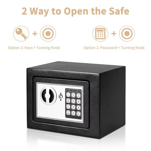 Electronic Digital Safe Box, 0.2 Cubic Feet Steel Money Safe Box for Home Office - Picture 2 of 11