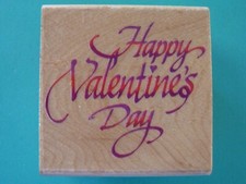 Happy Valentine's Day - Greeting in Pretty Font STAMPENDOUS Rubber Stamp