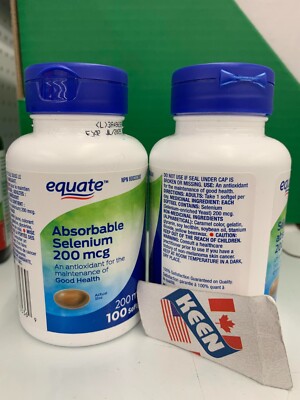 Equate Absorbable Selenium 200mcg 100 Softgels, EXP27JL