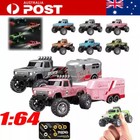 1:64 Scale Mini RC Monster Truck Underflow with Trailer USB Rechargeable Alloy