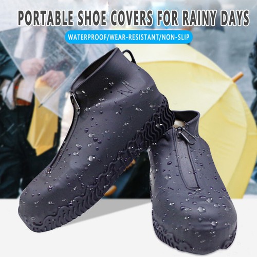 Shoe Boot Cover Protector with Zip Anti Slip Silicone Overshoes Rain Waterproof - Picture 7 of 22
