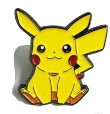 Pokemon Pikachu Brooch Enamel Pin. Rubber clutch,Sitting Pikachu - FREE SHIPPING