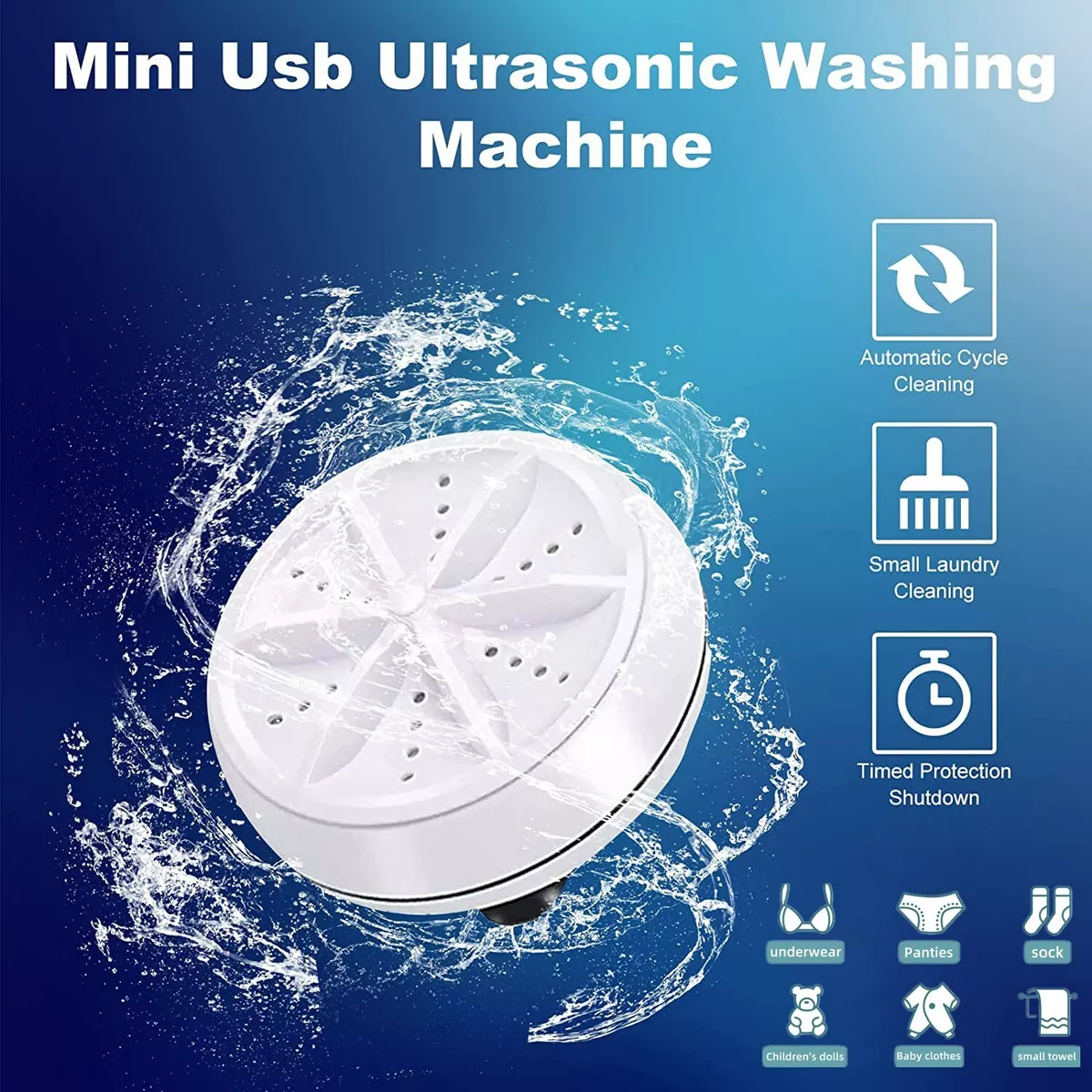 Mini Washing Machine USB Rotating Turbine Washer Portable Clothes Washer  For Socks Shirt Underwear Travel Home Laundry Machine