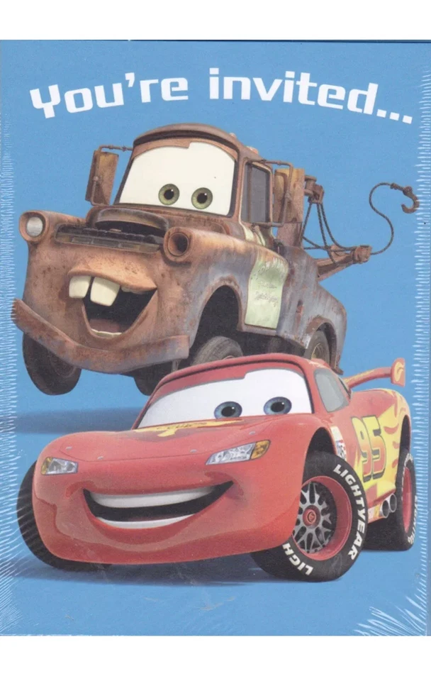 4 Lot Party Invitations DISNEY PIXAR CARS 8 Pk Cards Birthday Supplies Hallmark - Image 4 of 4
