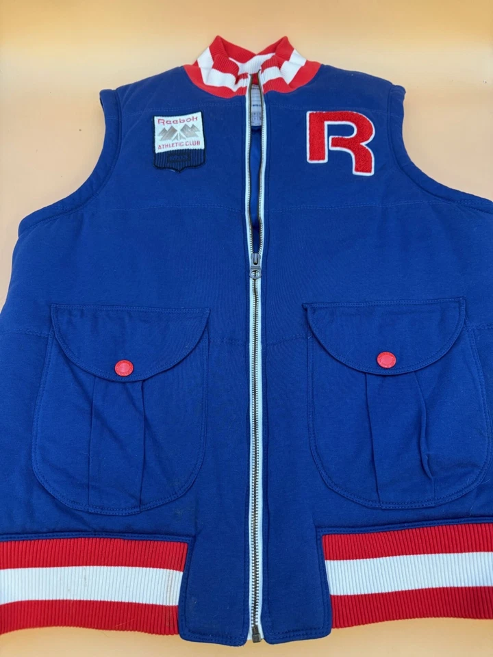 Vintage 80s 90's Reebok Athletic Club 1895 Blue Red White Vest Men's Size Medium - Image 2 of 4