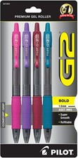G2 Premium Refillable Retractable Rolling Ball Gel Pens, Bold Point, Assorted