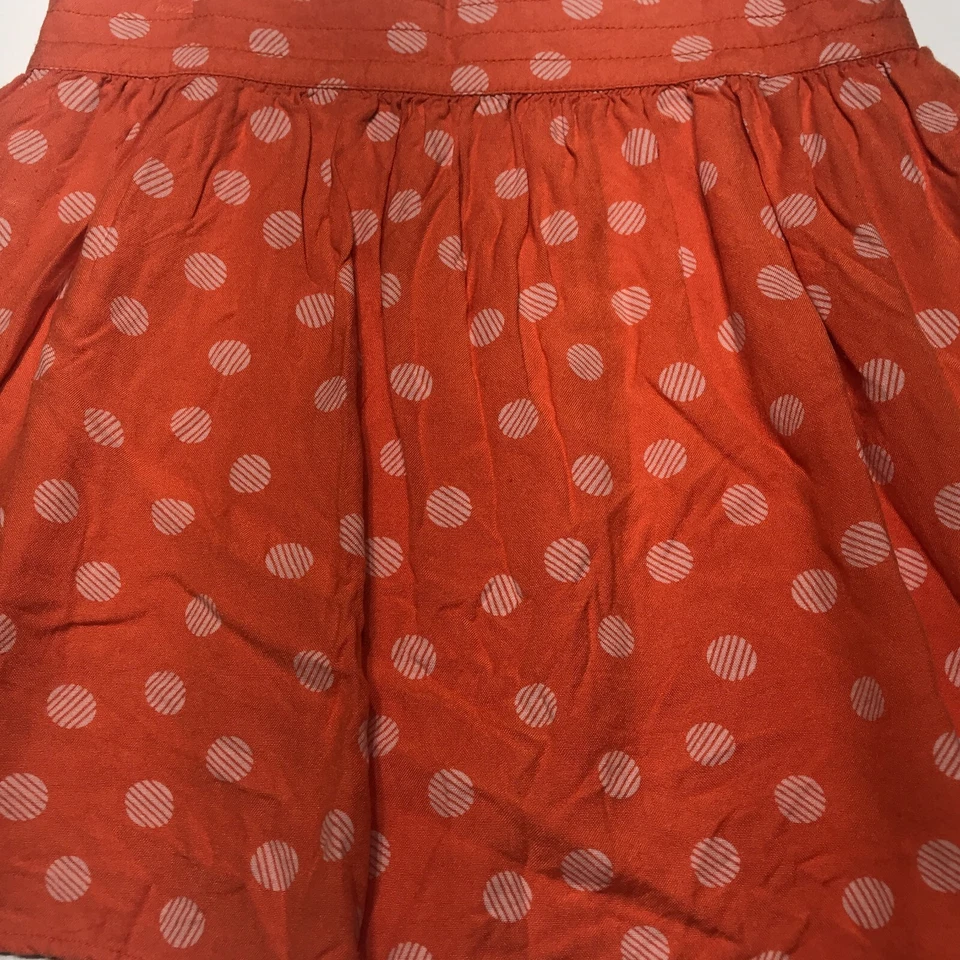 Кооперативная юбка женский размер маленький оранжевый белый горошек печать эластичный тянуть на мини - Изображение 4 из 4