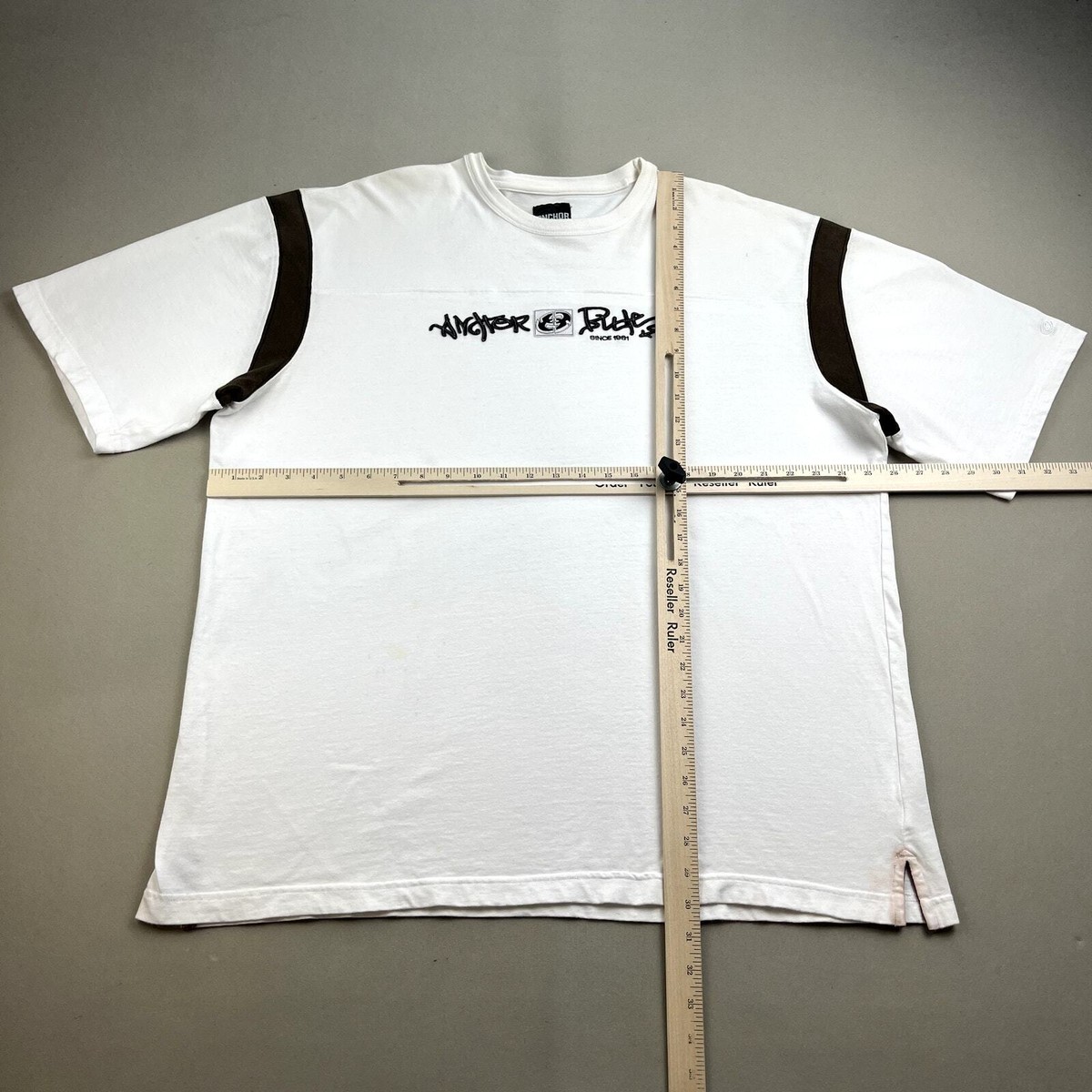 Vintage Anchor Blue T-Shirt Adult XXL White Graffiti Art Hip Hop