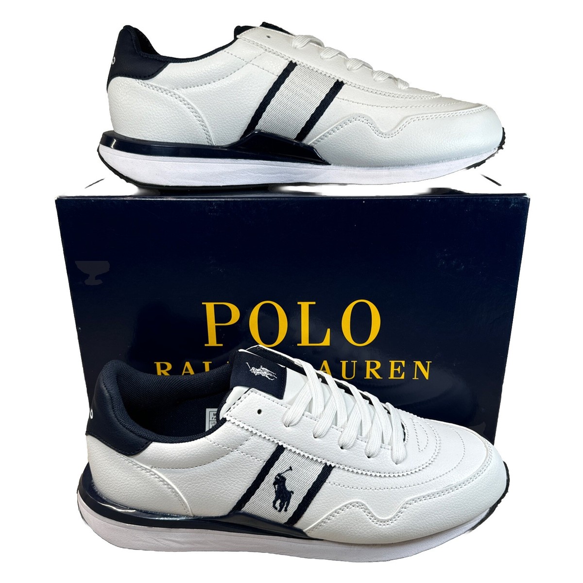 ★ラルフ ローレン★Train 89 Sneaker★White/Hunter Navy Polo Ralph Lauren Train 89 Running Sneaker White/Hunter Navy