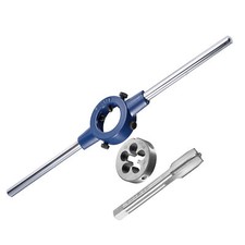 1/2-28 UNEF Thread Tap Round Die Set with 38mm Die Stock Handle Wrench