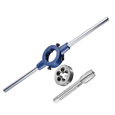 1/2-28 UNEF Thread Tap Round Die Set with 38mm Die Stock Handle Wrench