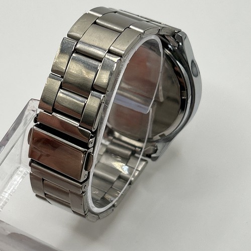 H3 Hummer Men's Metal Watch Silver Tone Band Black Dial NEW BATTERY RUNS! - Picture 6 of 10