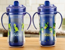 Dr. Brown's Milestones Hard Spout Insulated Sippy Cup Blue with Handles - 2-Pack