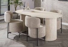 Travertin Tisch Esstisch 180 cm beige Esszimmertisch Marmor Optik Keramiktisch
