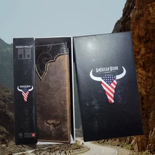 American Bison Men's Genuine Leather Rodeo Wallet Cowboy, Gift, Chritsmas🎁