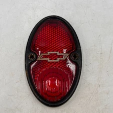 Vintage Chevy tail light 1930s  Stimsonite Red Glass Lens Etched Bow Tie