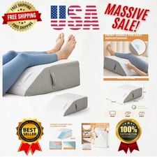 Non-Slip Memory Foam Leg Pillow for Comfort and Pain Relief (45-Degree Incline)