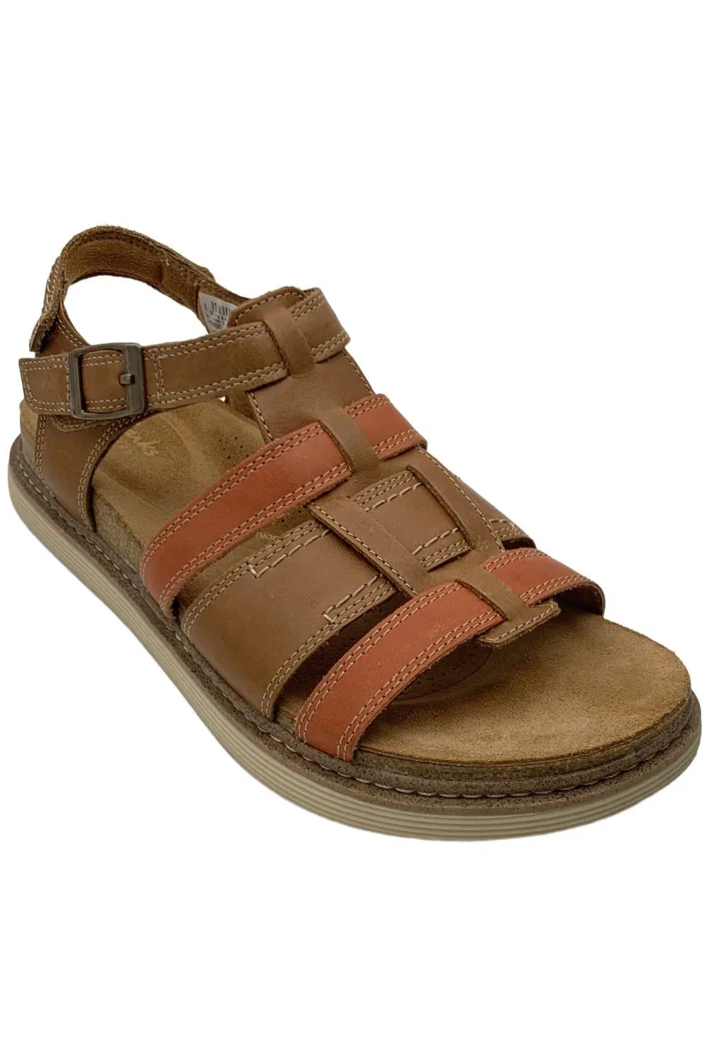 Clarks Women's Arwell Sun Sandal Tan Combi Leather