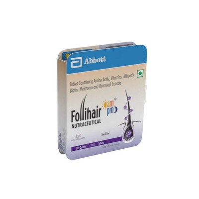 Abbott Follihair AMPM 20 Tablet reduce hair fall and stimulates growth new hair
