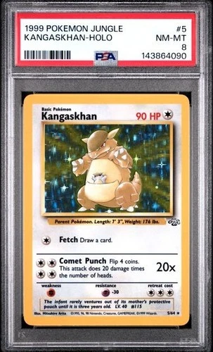 POKEMON KANGASKHAN 1999 JUNGLE #5 HOLO PSA 8