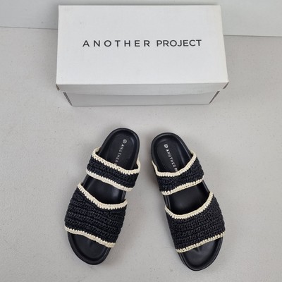 Another Project Sandalen Damen Größe UK 5 Natur / Schwarz Slipper NEU EU 39