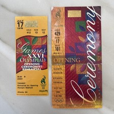 1996 Olympics Opening Ceremony Ticket July 19 & Rehearsal Ticket July 17