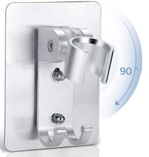 Strong Adhesive Shower Head Holder & Wand Mount, 2 Hanger Hooks, Better Than Su