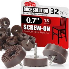 Screw On Rubber Feet for Furniture - 32PCS Brown 0.7, 0.95, 1.25 In For