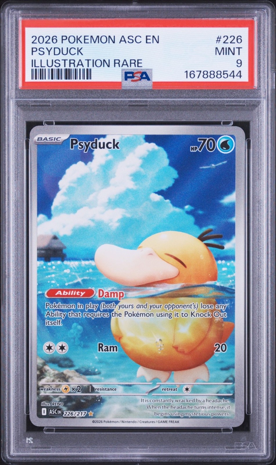 Pokemon Psyduck Ascended Heroes Illustration Rare #226 PSA 9 Mint