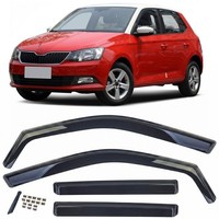 Windabweiser Regenabweiser 4-Teilig Schwarz GetöNt FüR Skoda Fabia 2014-2021