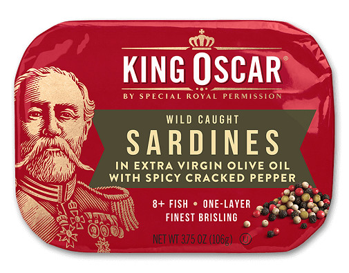 Sardinas capturadas silvestres King Oscar en aceite de oliva virgen extra con pimienta picante