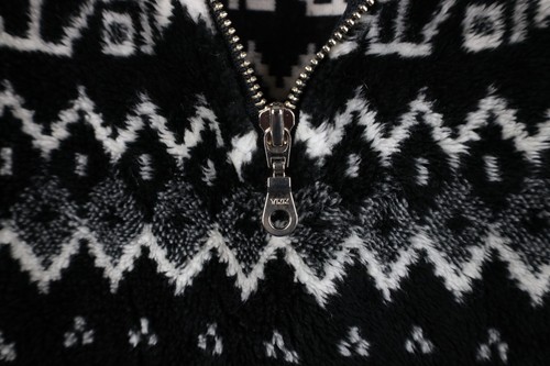 Vintage 90s Streetwear Womens Medium Deep Pile Fleece Snowflake Half Zip Sweater - Picture 5 of 13