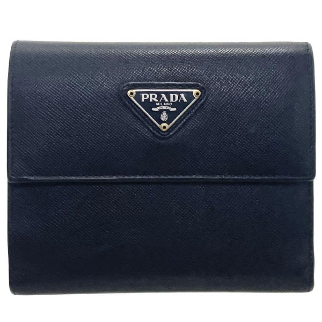 Prada Black Saffiano Leather Threefold Wallet Pre-Owned