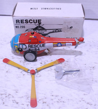Rescue MS296 Tin Helicopter Collectible Toy w/ Box Wind up