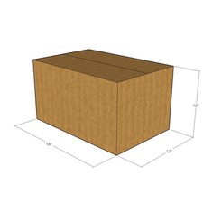5 18x12x10 Kraft Brown Corrugated Shipping Boxes 32 ECT Single-Wall New