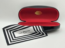 NEW Lulu Guinness Black Hard Clamshell Eyeglasses Case With Cleaning Cloth